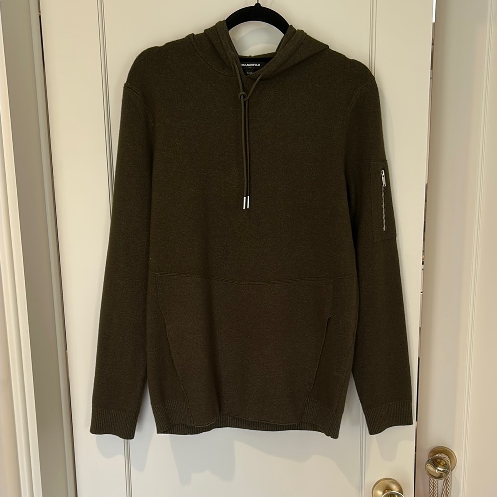 Karl Lagerfeld Olive Green Hooded Sweater